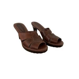 Naturalizer Brown Sandals with Woven Leather Design